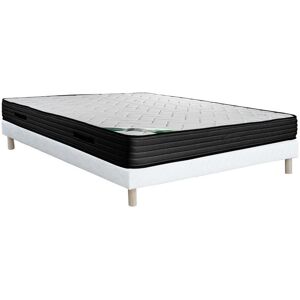 Vente uniquecom Ensemble sommier tapissier matelas 140 x 190 cm mousse et coutil bambou ep25cm BERENDI de NATUREA