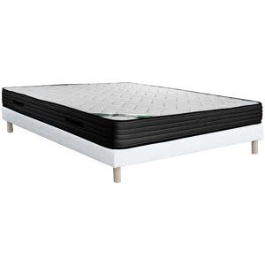 Vente uniquecom Ensemble sommier tapissier matelas 160 x 200 cm mousse et coutil bambou ep25cm BERENDI de NATUREA