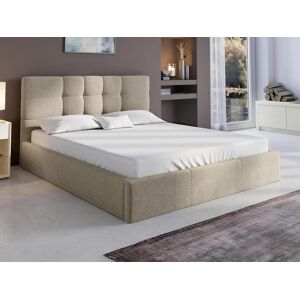 Lit coffre 140 x 190 cm Tissu Beige ELIAVA de Pascal Morabito