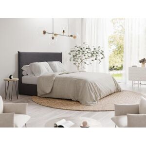 Vente unique Tete de lit 160 cm Velours cotele Gris anthracite AMBRILIA