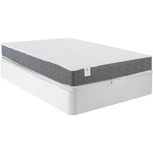 Vente uniquecom Ensemble literie 140 x 190 cm sommier coffre blanc matelas mousse HD HEAVEN de DREAMEA