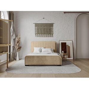 Vente unique Lit coffre 160 x 200 cm Tissu Beige Matelas SERENA II