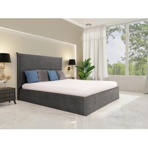 Vente unique Lit coffre 160 x 200 cm Velours Gris Matelas SORYO