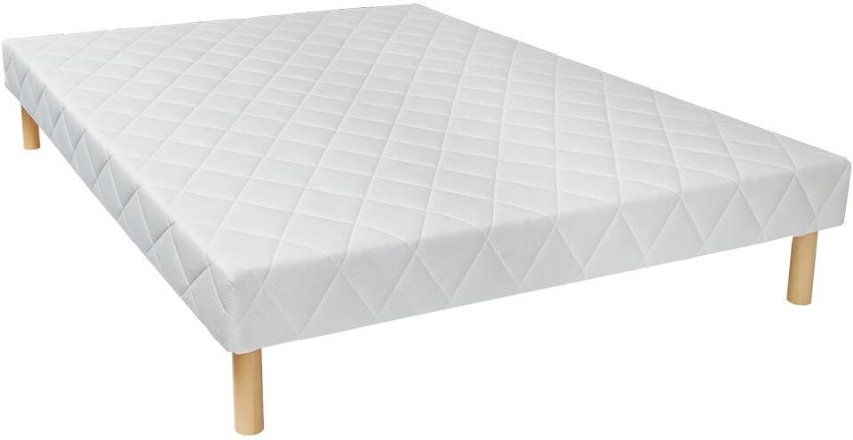 Vente-unique.com Sommier déco tapissier 140 x 190 cm 14 lattes multiplis - Blanc - PANACEA de DREAMEA