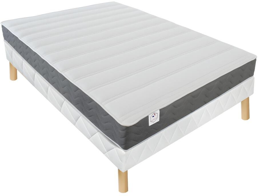 Vente-unique.com Ensemble sommier + matelas mousse HD + Mémoire de forme + tissu 3D respirant HEAVEN de DREAMEA - 160 x 200 cm