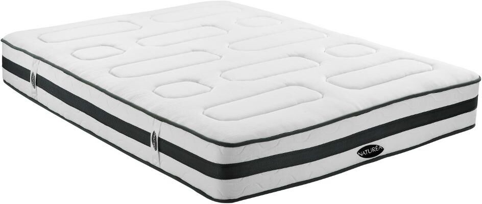 Vente-unique.com Matelas 140 x 190 cm ressorts ensachés 7 zones et mémoire de forme ép.25cm - AMARANTE de NATUREA