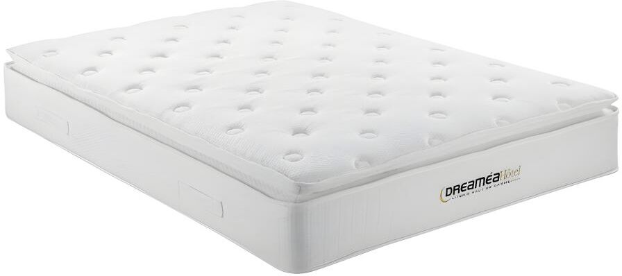 Vente-unique.com Matelas 140 x 190 cm anti-feu ressorts ensachés et surmatelas intégré ép.28cm - DELICE de DREAMEA HOTEL