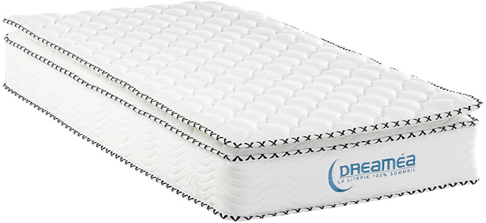 Vente-unique.com Matelas 80 x 200 cm ressorts ensachés et surmatelas intégré ép.24cm - ALTIER de DREAMEA