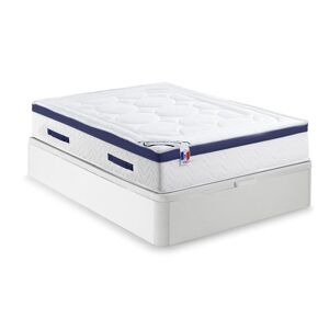 Vente-unique.com Ensemble literie 140 x 190 cm - sommier coffre blanc + matelas ressorts ensachés - MARQUIS de DREAMEA