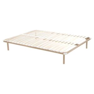 Vente-unique.com Sommier cadre à lattes à monter 140 x 190 cm - 2x19 lattes avec pied - Beige - KALISTA de DREAMEA