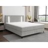 Ensemble complet boxspring tête de lit avec leds + sommier + matelas + surmatelas - 180 x 200 cm - Tissu - Gris - ONO de YSMÉE