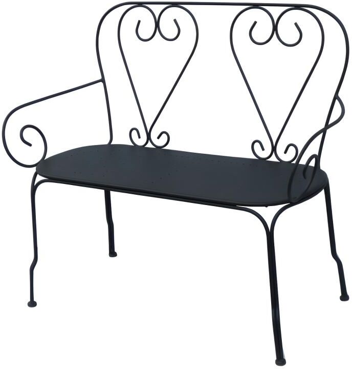 Banc de jardin en métal façon fer forgé - Anthracite - GUERMANTES de MYLIA