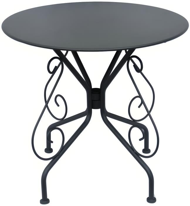 Table de jardin D.80 cm en métal façon fer forgé - Anthracite - GUERMANTES de MYLIA