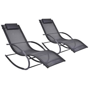 Lot de 2 bains de soleil Anthracite LOMBOK de MYLIA