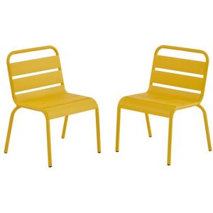 Lot de 2 chaises de jardin empilables pour enfants en metal Jaune POPAYAN de MYLIA