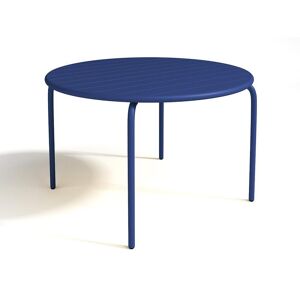 Table ronde de jardin D 110 cm en metal Bleu nuit MIRMANDE de MYLIA