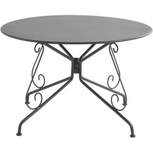 Table de jardin D.120 cm en metal facon fer forge - Anthracite - GUERMANTES de MYLIA