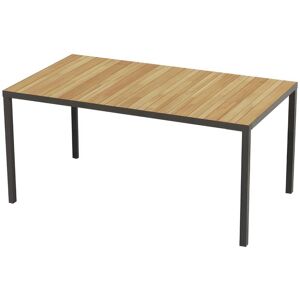 Table a manger de jardin en acacia et aluminium anthracite 6 couverts L160 cm MILIES de MYLIA