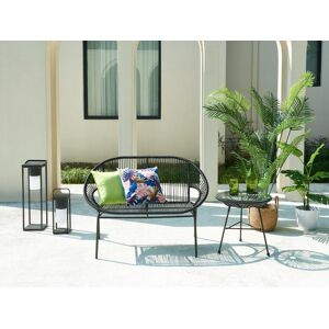 Banc de jardin en fils de resine tresses Noir ALIOS III de MYLIA