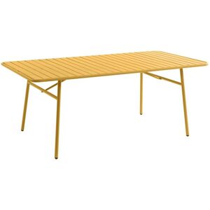 Table de jardin L.160 cm en metal - Jaune moutarde - MIRMANDE de MYLIA