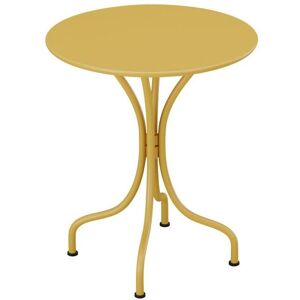 Table ronde de jardin D60cm en metal Jaune moutarde MIRMANDE de MYLIA