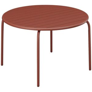 Table ronde de jardin D.130 cm en metal - Terracotta - MIRMANDE de MYLIA