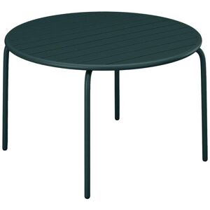 Table ronde de jardin D.110cm en metal - Vert sapin - MIRMANDE de MYLIA