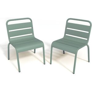 Lot de 2 chaises de jardin empilables pour enfants en metal - Vert amande - POPAYAN de MYLIA