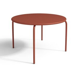 Table ronde de jardin D.110cm en metal - Terracotta - MIRMANDE de MYLIA