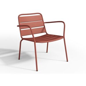 Fauteuil bas de jardin empilable en metal - Terracotta - MIRMANDE de MYLIA