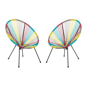 Lot de 2 fauteuils de jardin en fils de resine tresses Multicolore ALIOS III de MYLIA