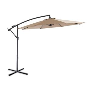 MYLIA Parasol deporte rond taupe en acier avec LEDS D 293 m POCOTA