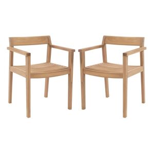 Lot de 2 fauteuils de jardin en teck Naturel clair ALLENDE de MYLIA