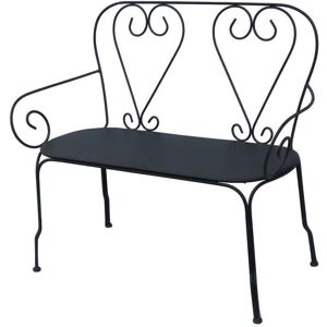 Banc de jardin en metal facon fer forge Anthracite GUERMANTES de MYLIA