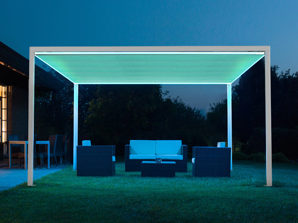 Vente-unique.com Pergola autoportante motorisée en aluminium 11,5 m² NITERO avec LEDs - Anthracite