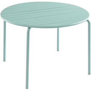 MYLIA Table ronde de jardin D.110cm en métal - Vert amande - MIRMANDE de MYLIA