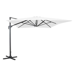 MYLIA Parasol déporté rectangle blanc en aluminium avec LEDS - 4 x 3 m - CANOAS