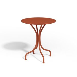 MYLIA Table ronde de jardin D.60cm en métal - Terracotta - MIRMANDE de MYLIA