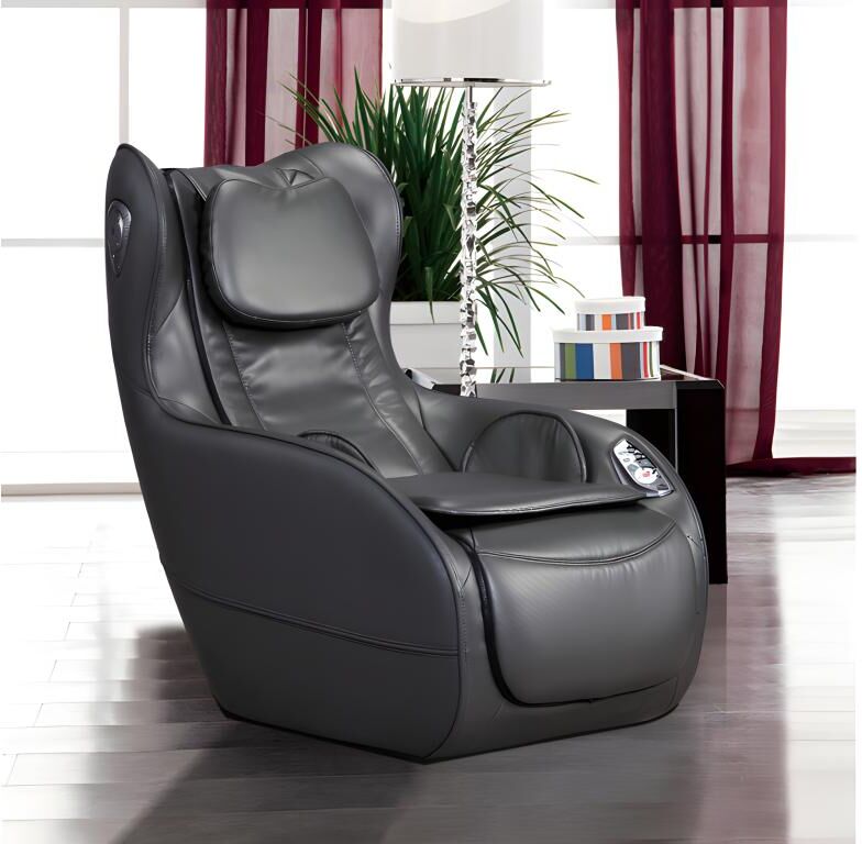 Fauteuil massant ADRASTEE en simili - Option Bluetooth - Anthracite 