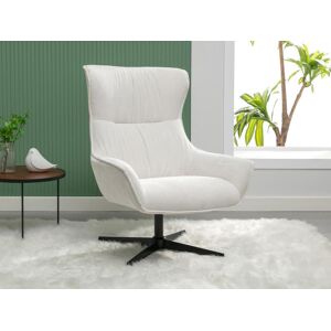 Vente unique Fauteuil pivotant en velours cotele beige GALATI