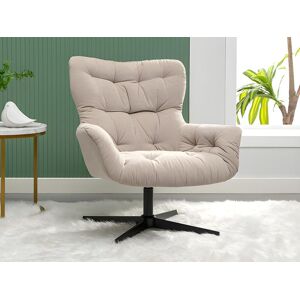 Vente-unique Fauteuil pivotant en tissu beige OPHELIE