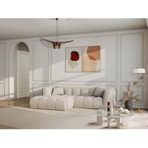 Canape dangle gauche en velours cotele beige NAEMIA de Maison Cephy