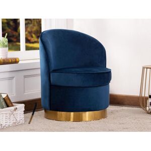 Vente unique Fauteuil SANELA en velours Bleu nuit