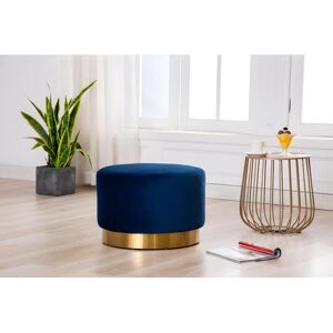 Vente unique Pouf en velours CLORIA Bleu nuit