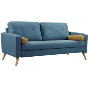 Vente unique Canape 3 places TATUM en tissu Bleu