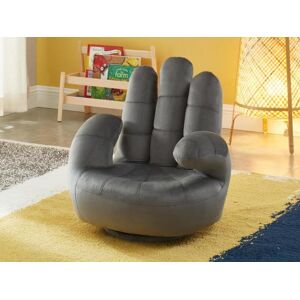 Vente-unique Fauteuil main enfant pivotant en velours CATCHY - Anthracite