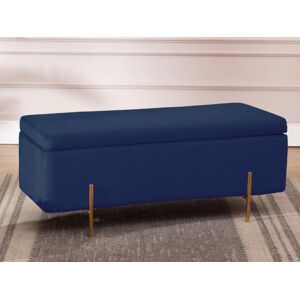 Vente unique Banc coffre en velours HERVE Bleu nuit