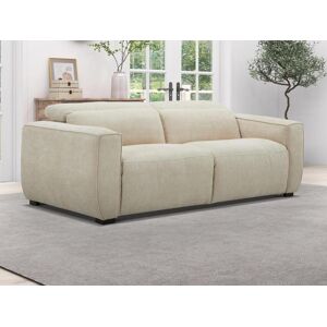 Vente unique Canape 3 places relax electrique en tissu beige LAGUNDI