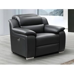 Vente unique Fauteuil relax electrique en cuir noir ARENA III