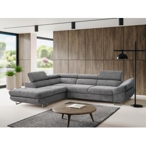 Vente unique Canape dangle gauche convertible en tissu texture gris DALIAS